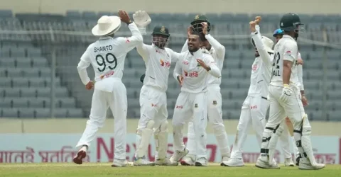 মিরাজের ‘ফাইফার’ ও তাইজুলের আঘাত: প্রথম ইনিংসে লিড পেল বাংলাদেশ