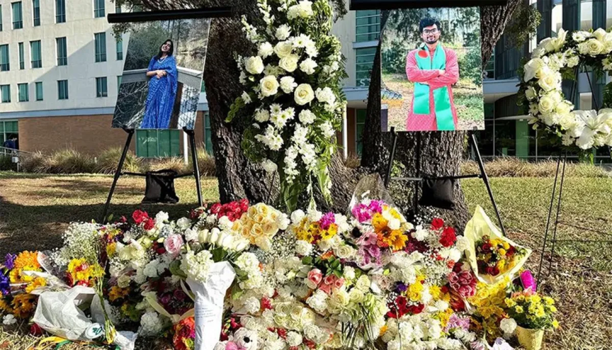 যুক্তরাষ্ট্রে নিহত বাংলাদেশি শিক্ষার্থী জামিল ও বৃষ্টির স্মরণে ইউএসএফ-এ শোকসভা