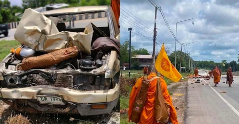 ১১ বছরের শিশুর গাড়িচাপায় থাইল্যান্ডে ৯ বৌদ্ধ ভিক্ষুর মৃত্যু